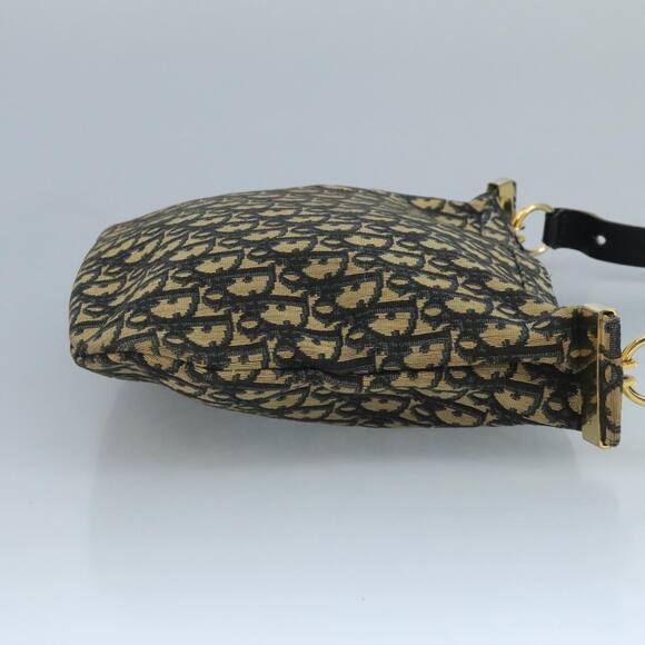 DIOR Trotter Canvas Shoulder Bag Navy Gold - Picture 4 of 12